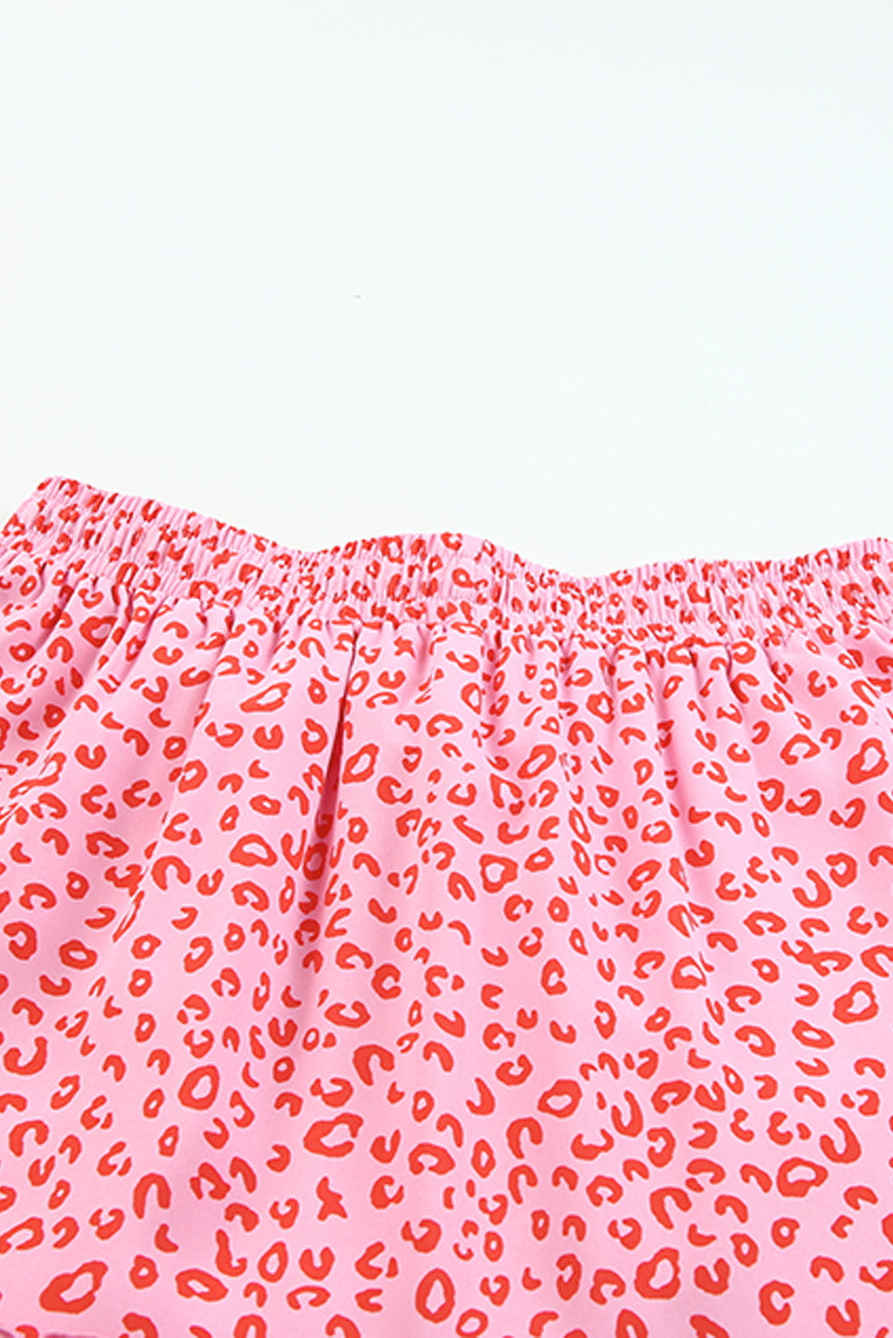 Malibu Dreams Leopard Drawstring Waist Frill Trim Tiered Skirt