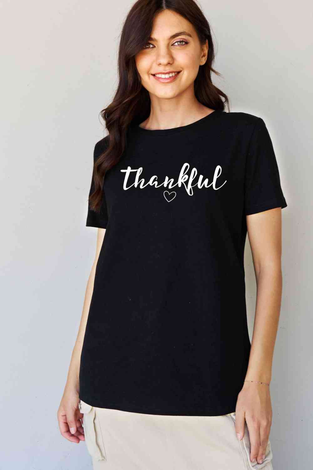 Simply Love Seasonal Full Size THANKFUL Graphic T-Shirt