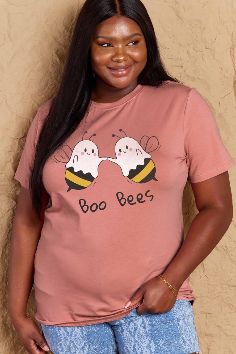 Simply Love Full Size Halloween BOO BEES Graphic Cotton T-Shirt