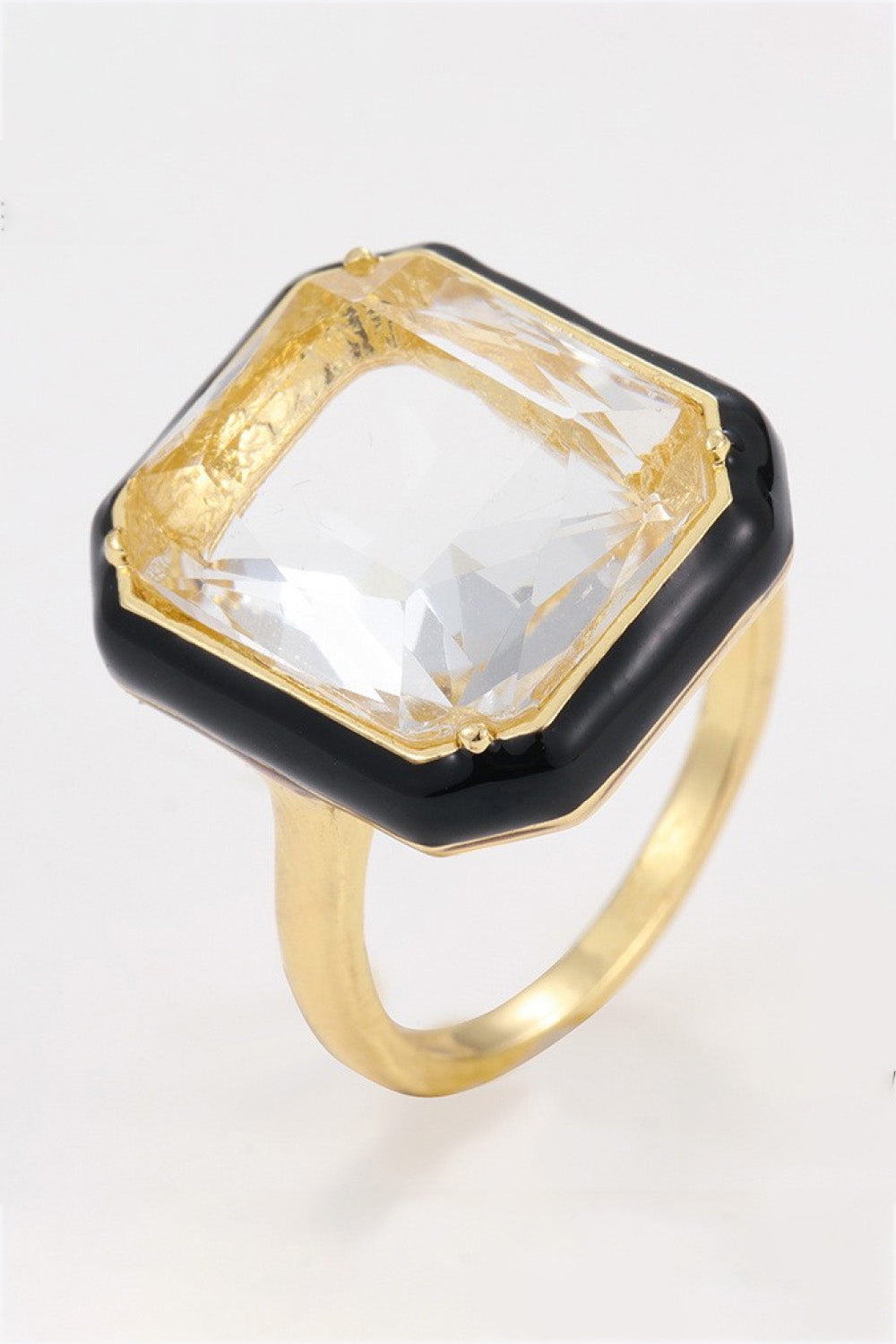 Women's Glass Stone Contrast Ring
