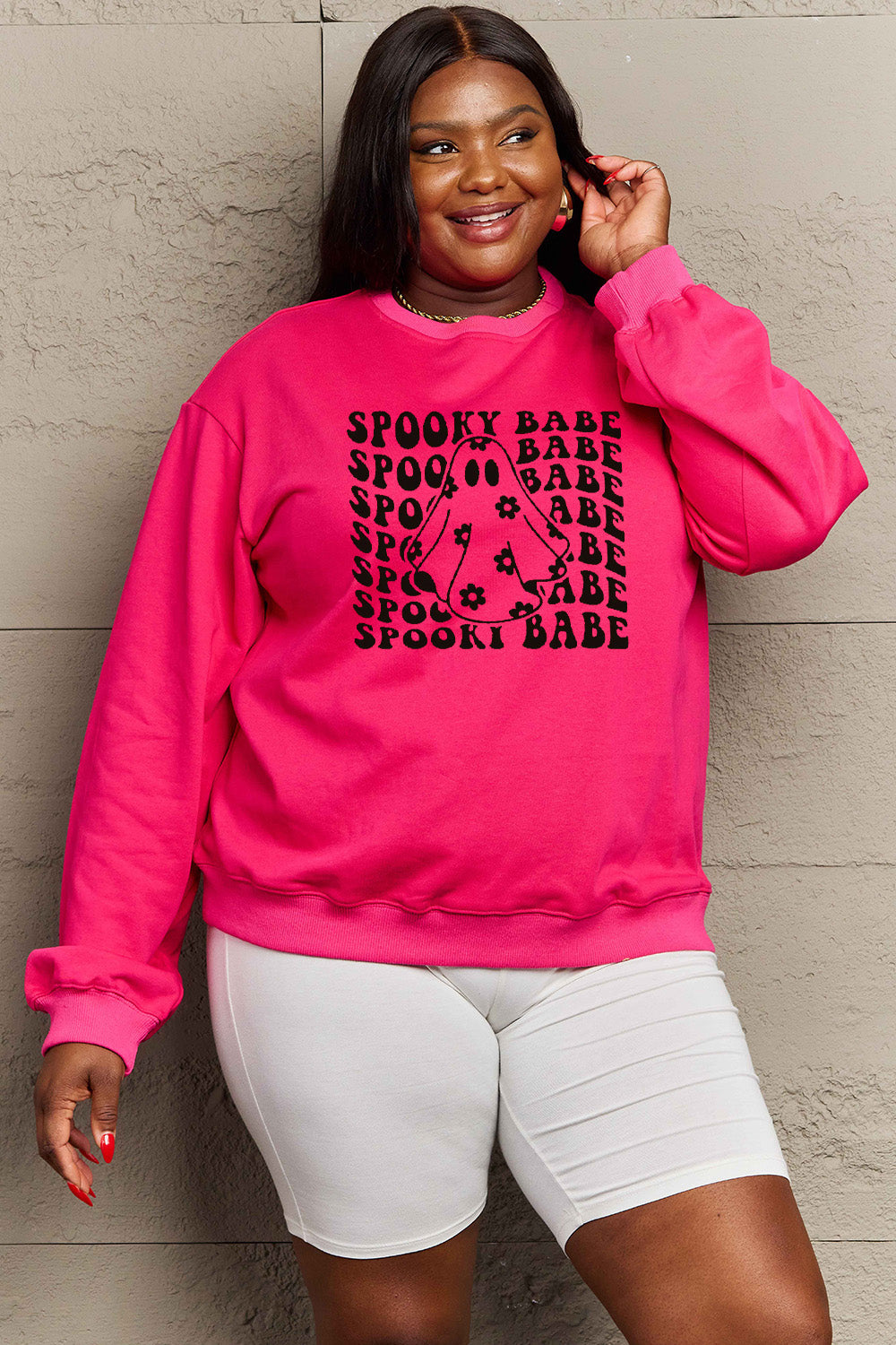 Simply Love Full Size SPOOKY BABE Graphic HALLOWEEN Sweatshirt