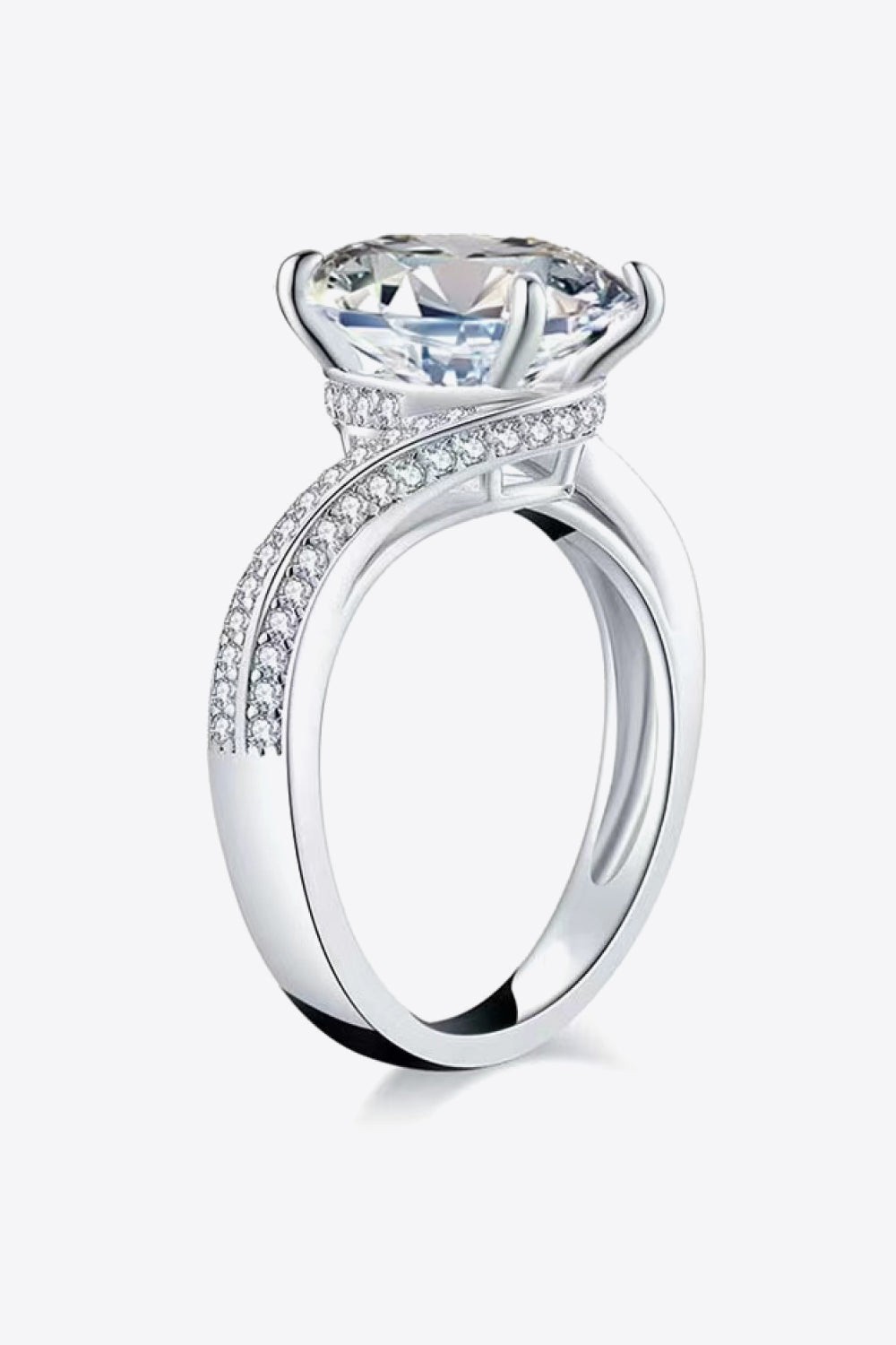 3 Carat Moissanite Side Stone Ring