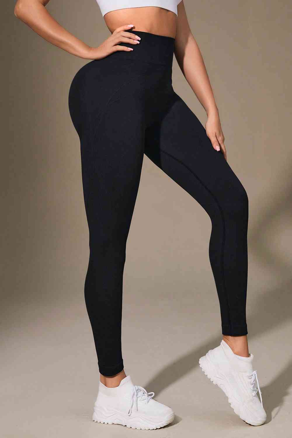 Black Wide Waistband Sports Leggings