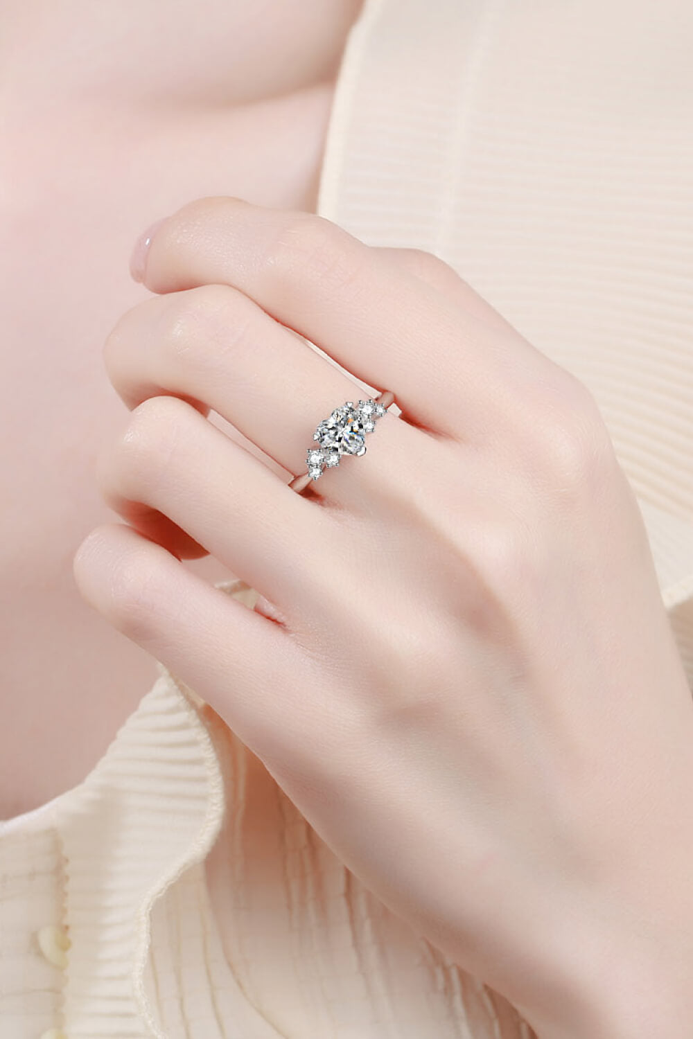 Love You So Much 1 Carat Moissanite Heart Ring