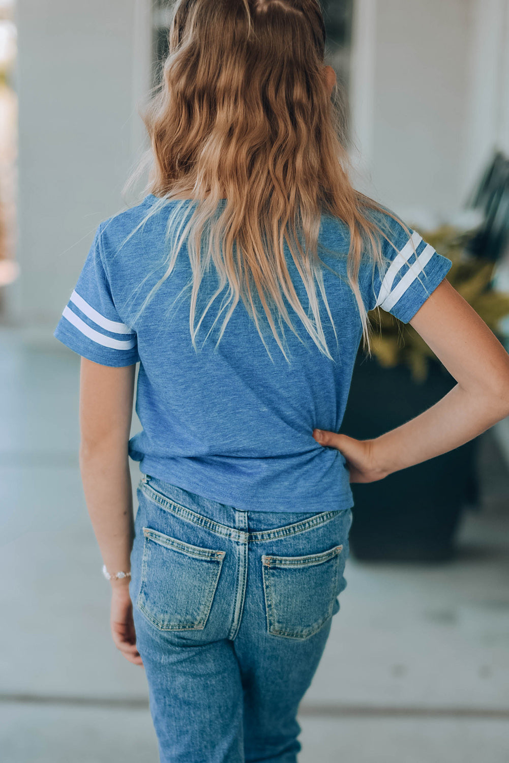 GIRLS YOUTH Striped Tie Front T-Shirt SZ 4Y-13Y