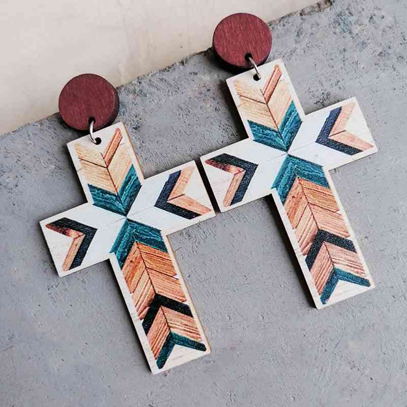 Cross Drop Earrings