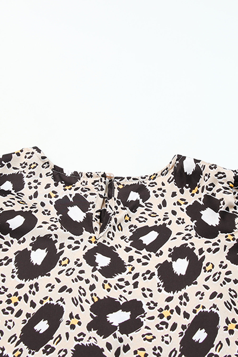 Women's Animal Print Puff Sleeve Round Neck Blouse