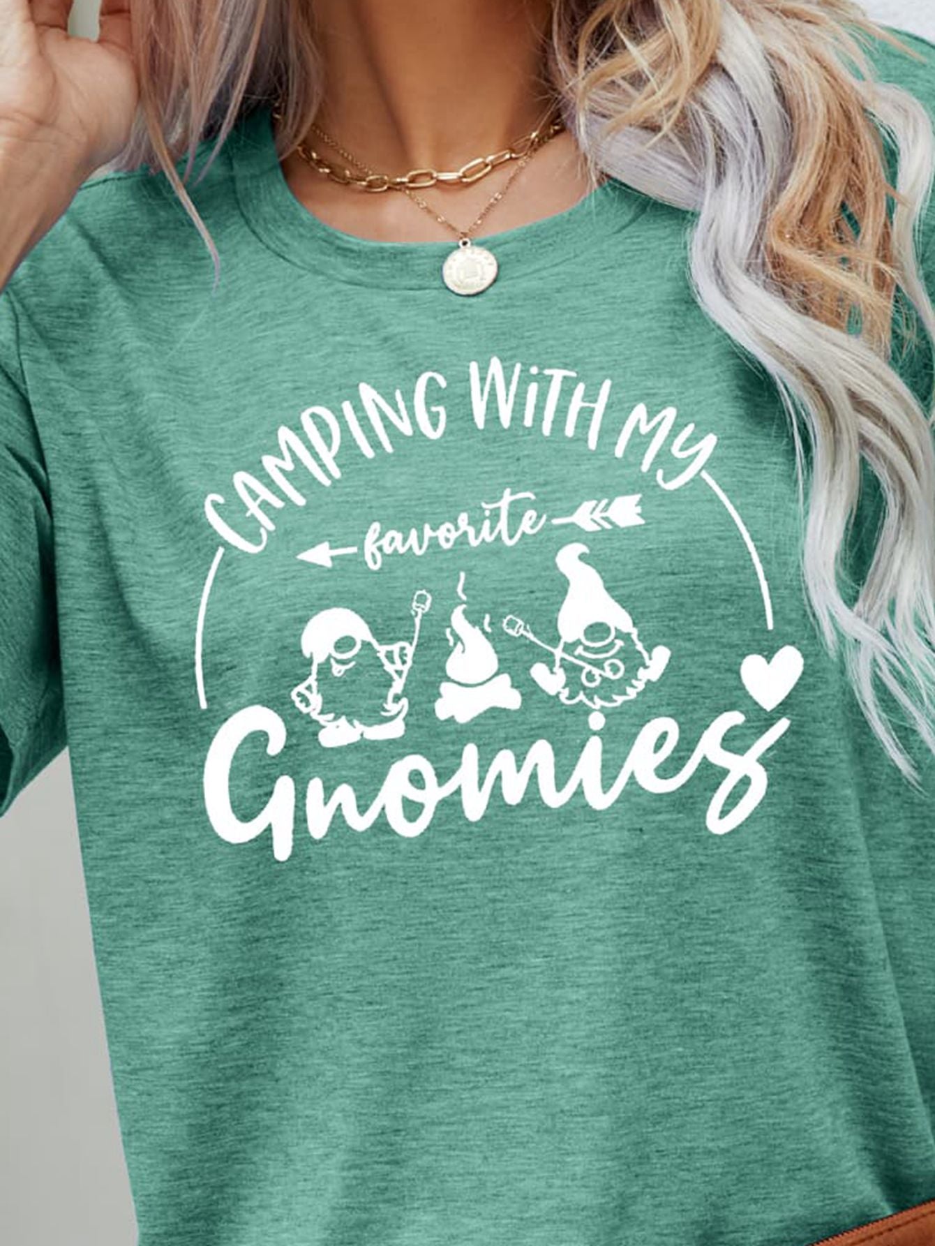 Malibu Dreams CAMPING WITH MY FAVORITE GNOMIES Graphic Tee