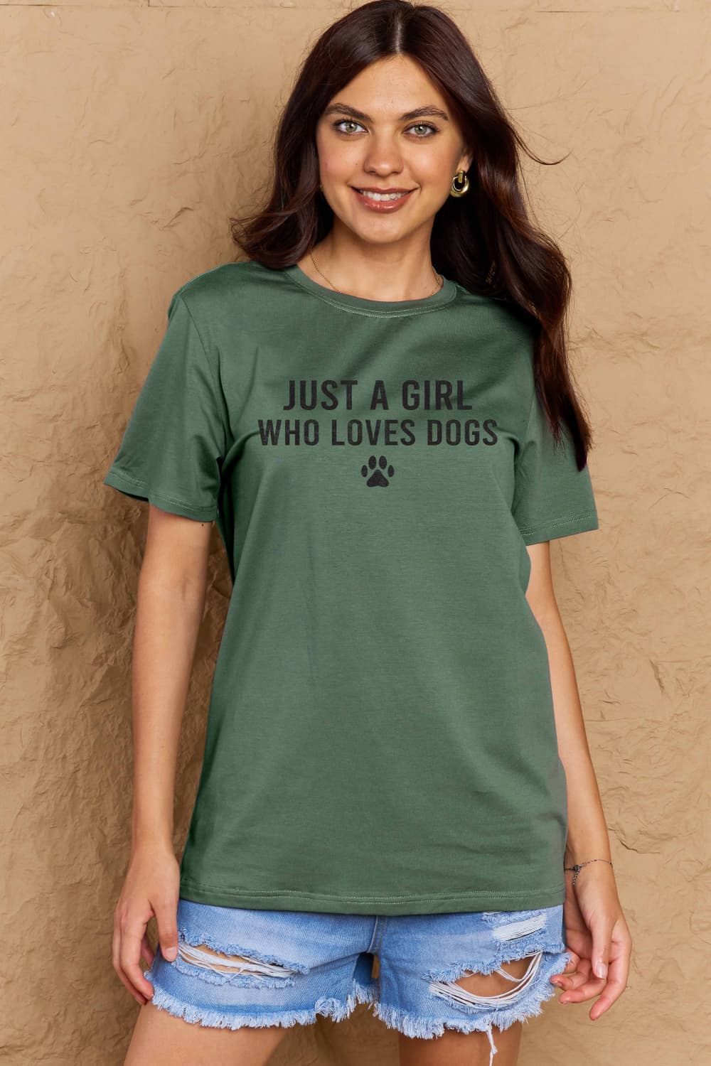 Malibu Dreams Simply Love Full Size Dog Paw Graphic Cotton T-Shirt