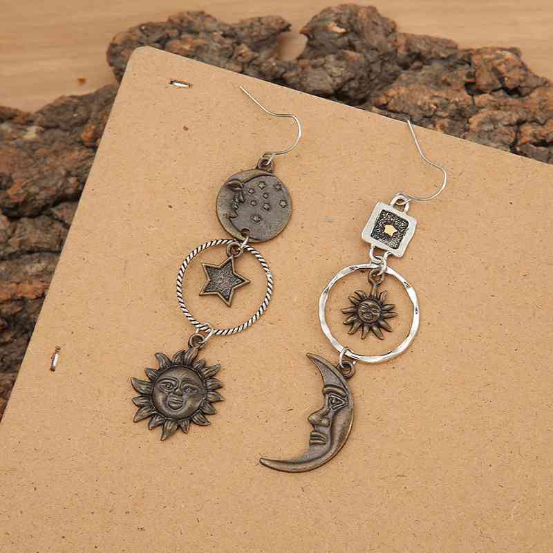 Mystical Star, Sun, and Moon Earrings