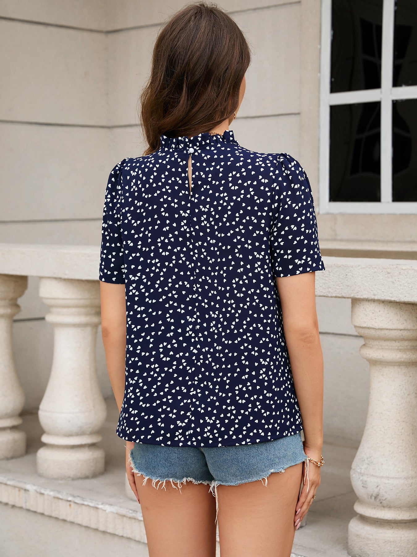SO YOU Printed Short Sleeve Round Neck Top
