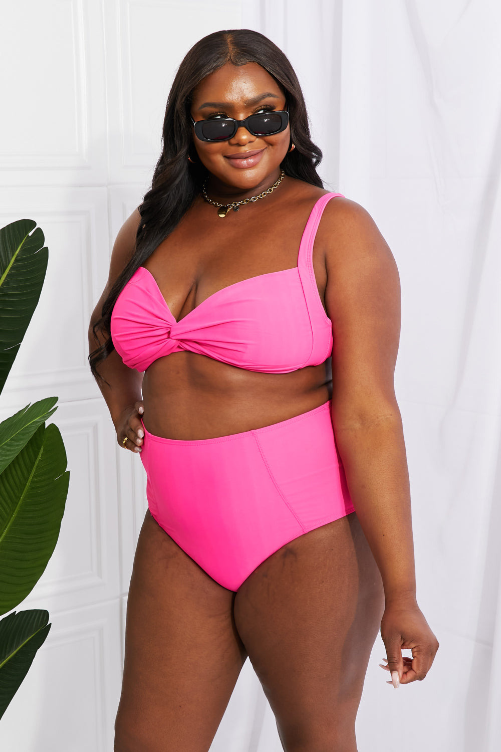 Women's Marina West Swim Take A Dip Twist High-Rise Bikini in Pink