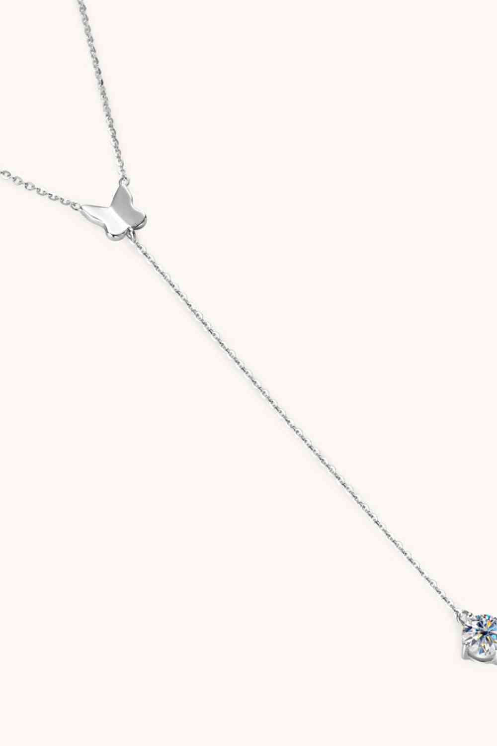 1 Carat Moissanite 925 Sterling Butterfly Silver Necklace 💜