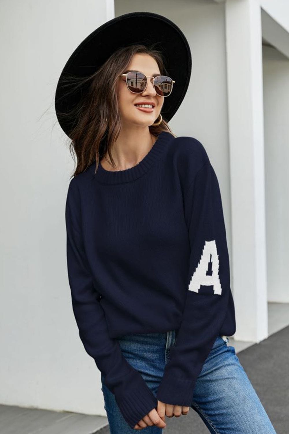 Hannah Lea Round Neck Dropped Shoulder Sweater 🦋