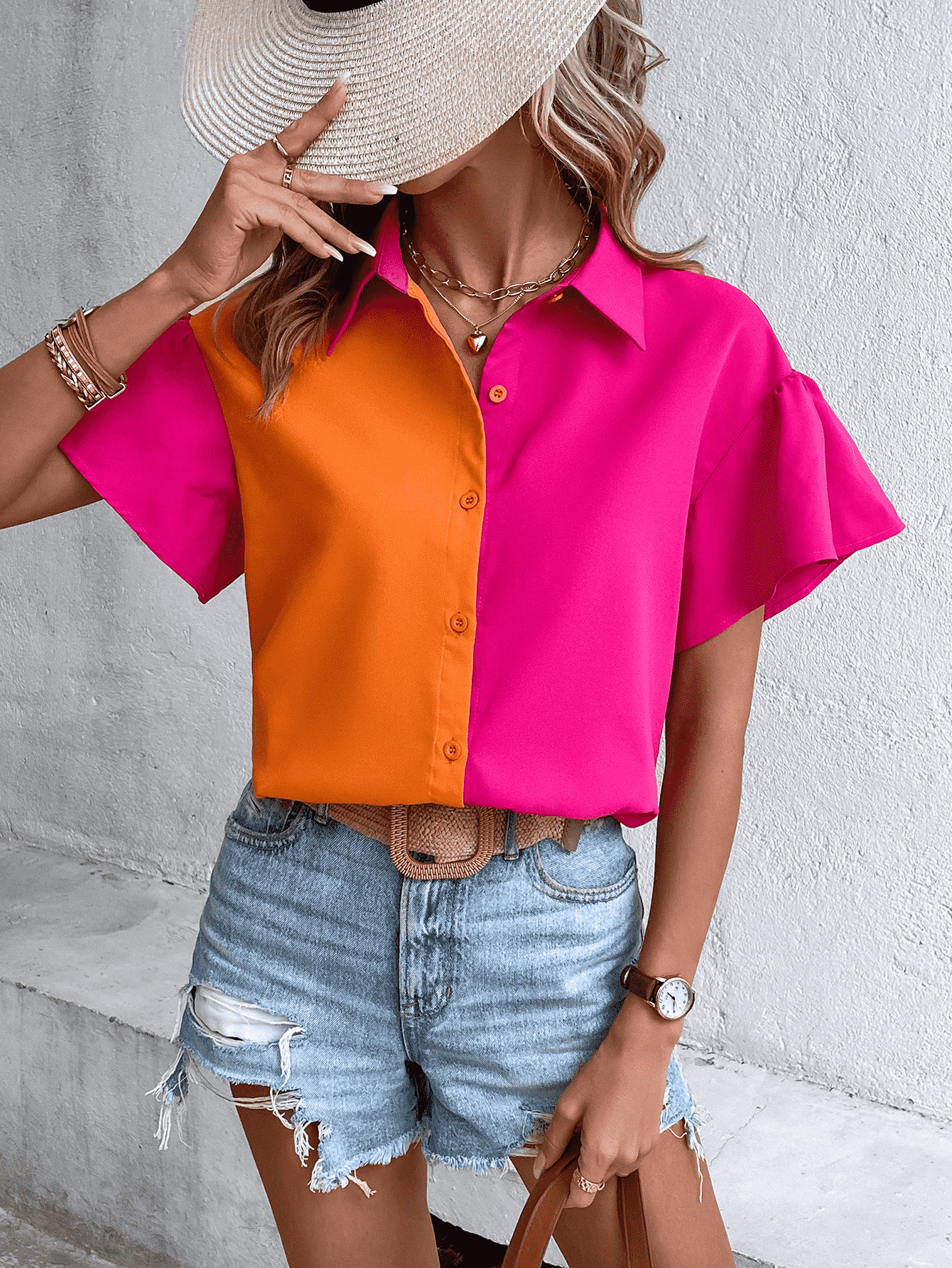 Malibu Dreams Contrast Short Sleeve Shirt