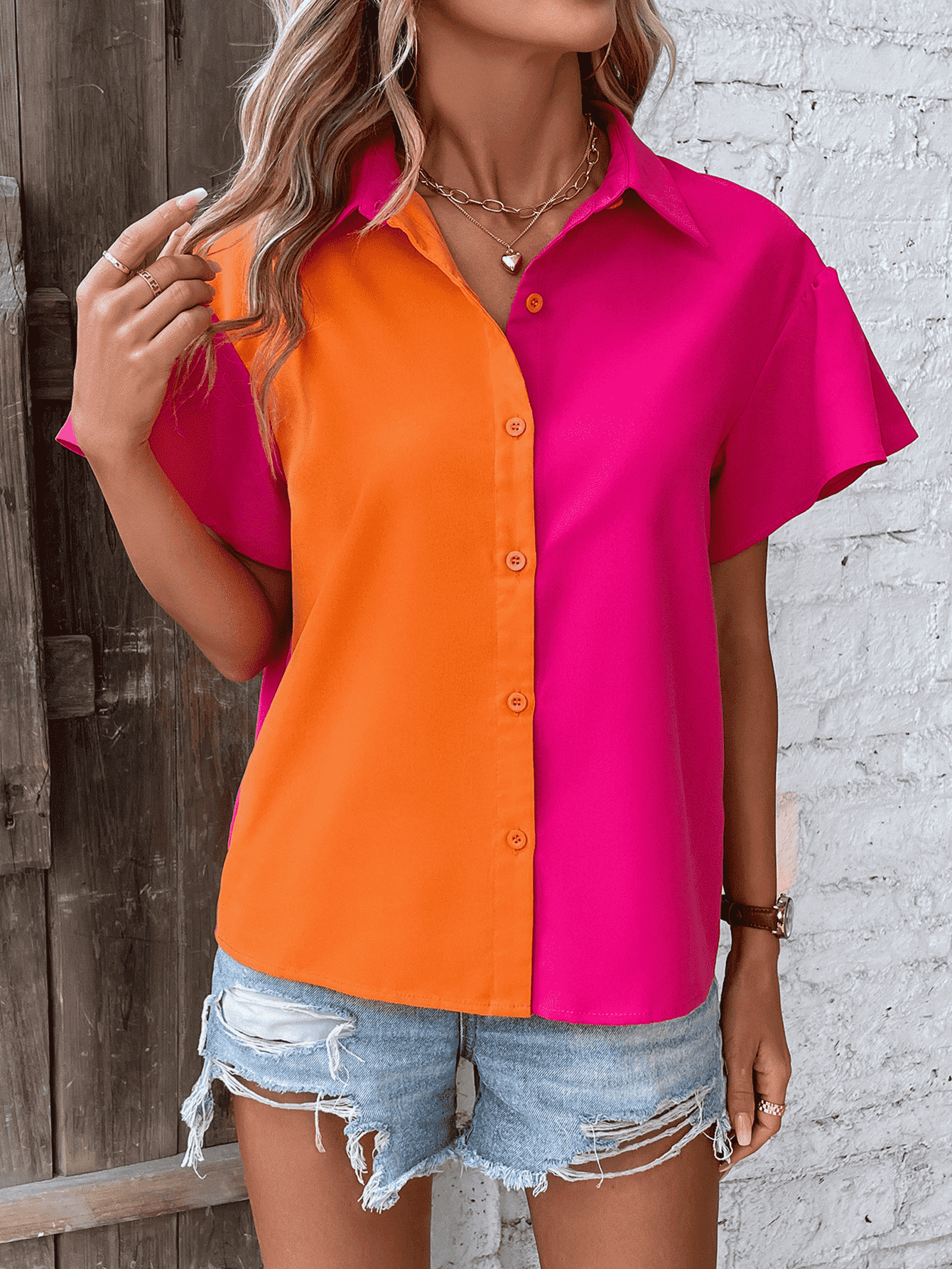 Malibu Dreams Contrast Short Sleeve Shirt