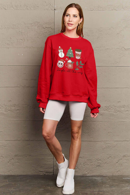 Simply Love Full Size JINGLE ALL THE WAY Long Sleeve CHRISTMAS Sweatshirt