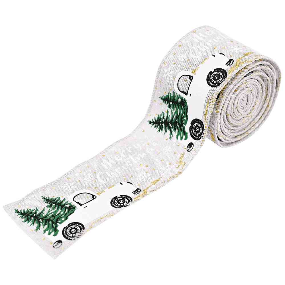 Country Truck Car & Christmas Tree Wrapping Craft Ribbon