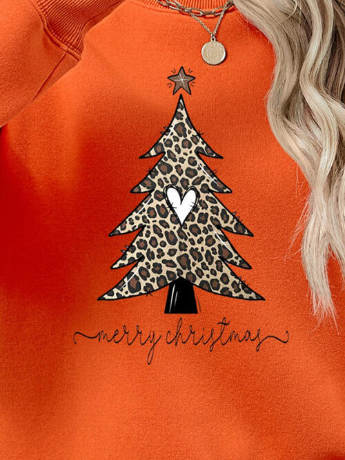 Christmas Tree Graphic Long Sleeve Sweatshirt