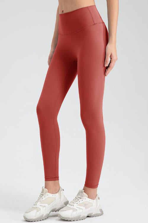 Basic Style High-Stretch Wide Waistband Sport Leggings