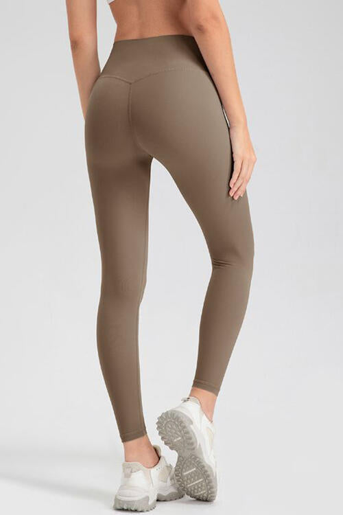 Basic Style High-Stretch Wide Waistband Sport Leggings