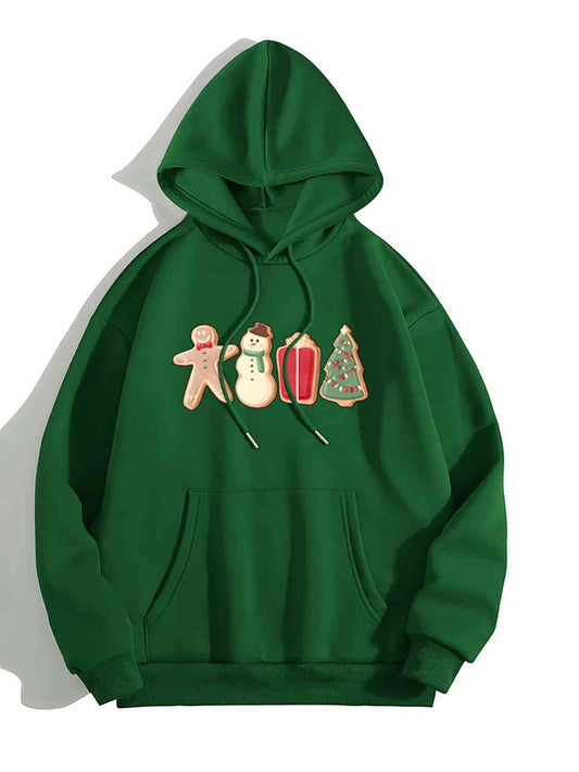 CHRISTMAS Graphic Drawstring Hoodie with Pocket