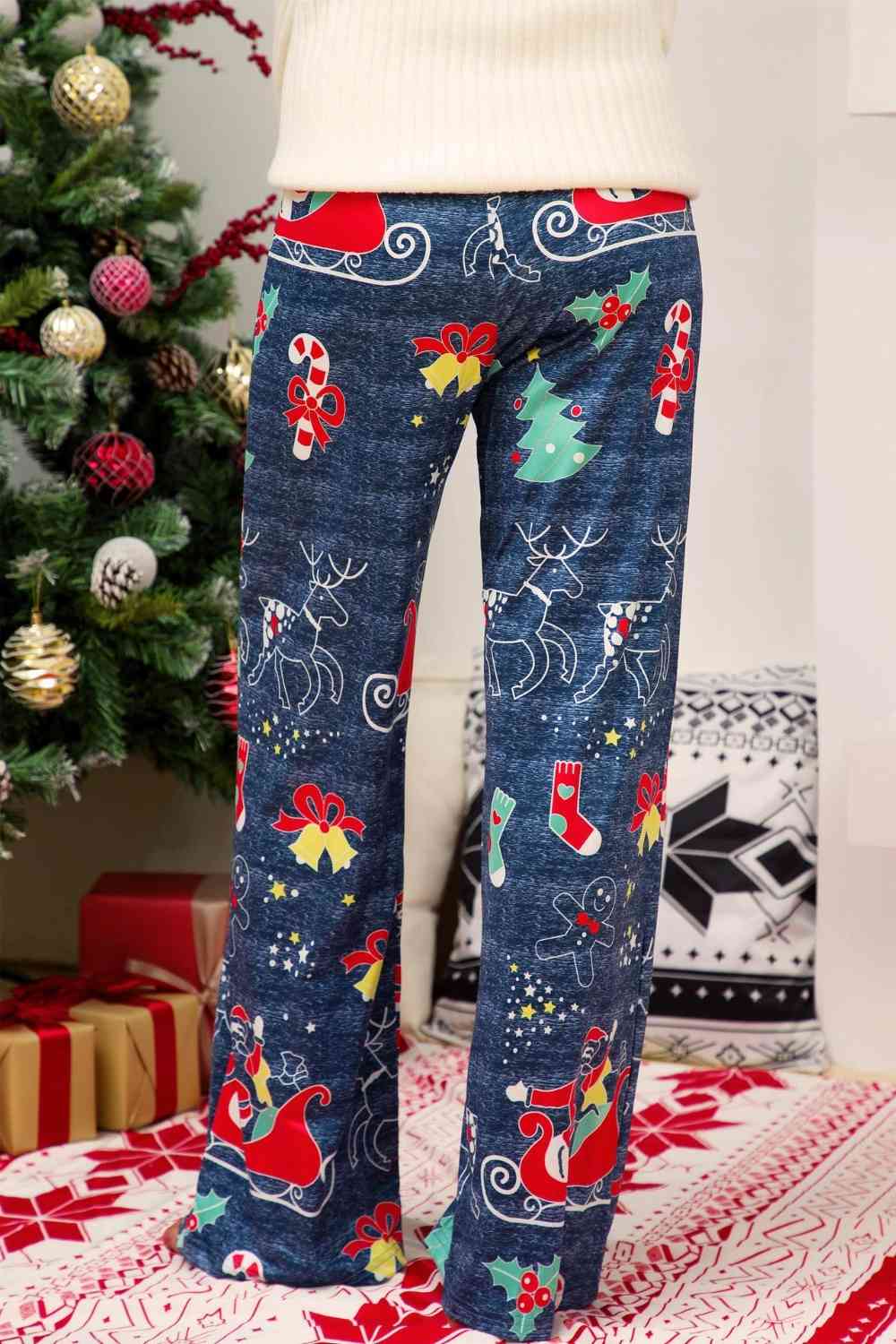 Christmas SANTA'S SLED Straight Leg Pants