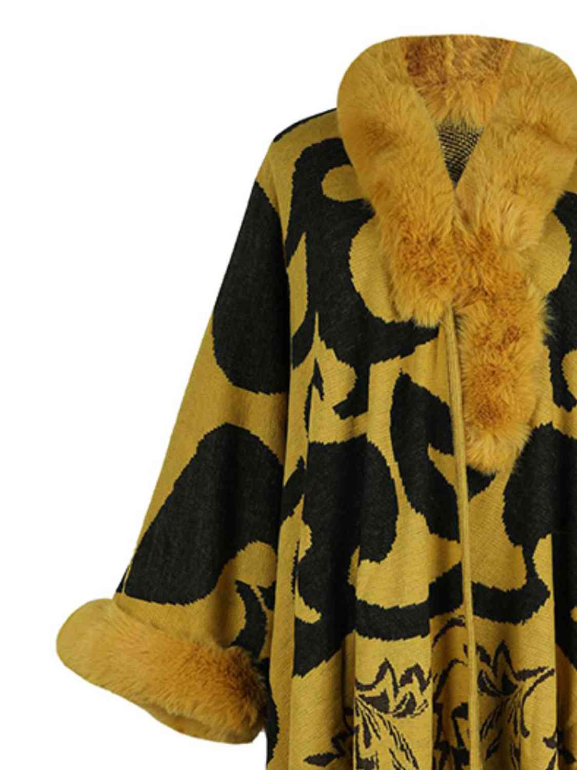 Dress To Impress One Size Faux Fur Trim Poncho