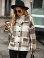 NotSoBasic Plaid Collared Neck Button Down Jacket