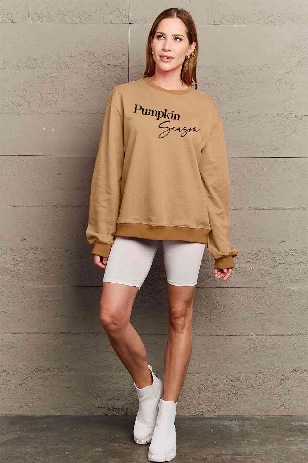 Simply Love Full Size Thanksgiving PUMPKIN SEASON Graphic Sweatshirt