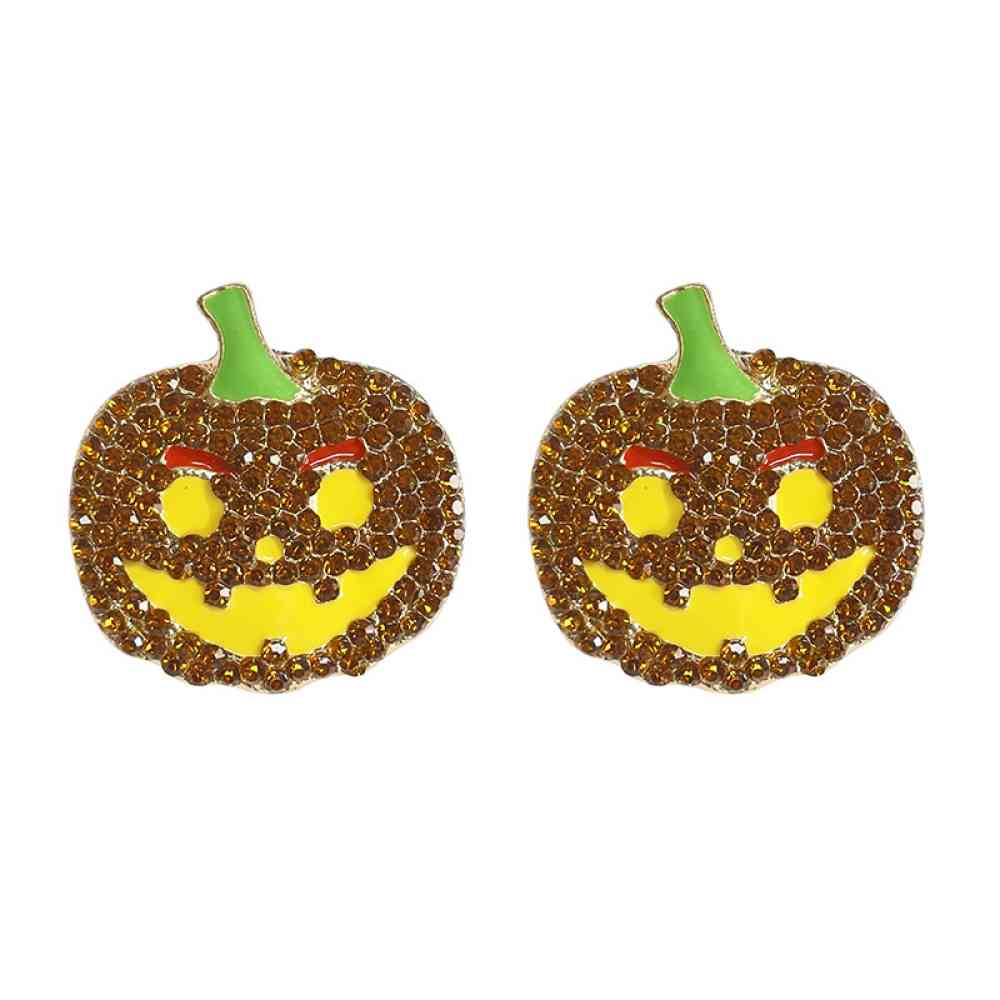 Halloween Demon Pumpkin Rhinestone Alloy Earrings