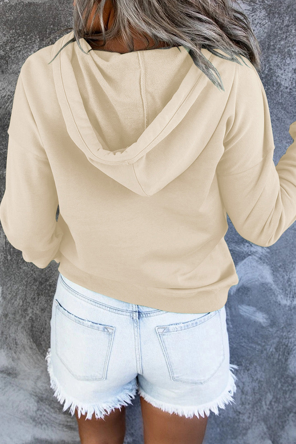 Full Size Dropped Shoulder Long Sleeve Hoodie with Pocket