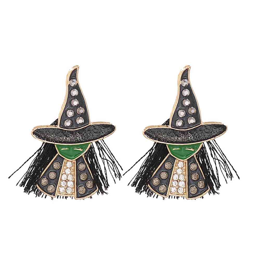 Halloween Witch Rhinestone Alloy Earrings