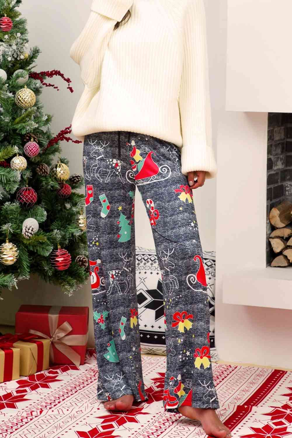 Christmas SANTA'S SLED Straight Leg Pants