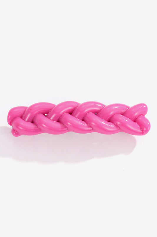 Hot Pink One Size Braided Style Barrette