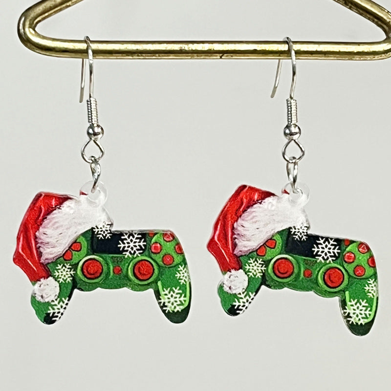 Christmas Geometric Shape Acrylic Dangle Earrings