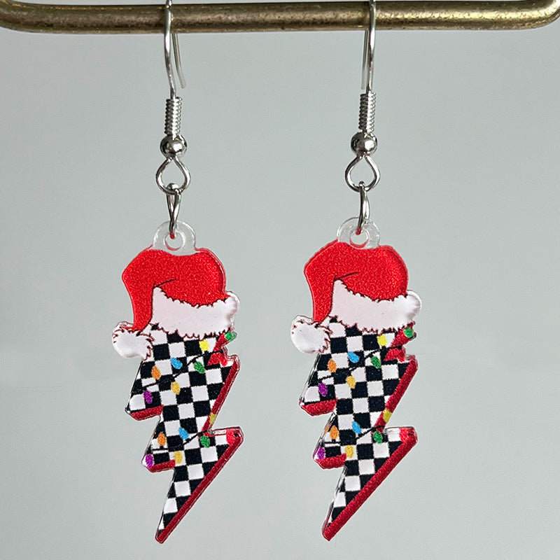 Christmas Geometric Shape Acrylic Dangle Earrings