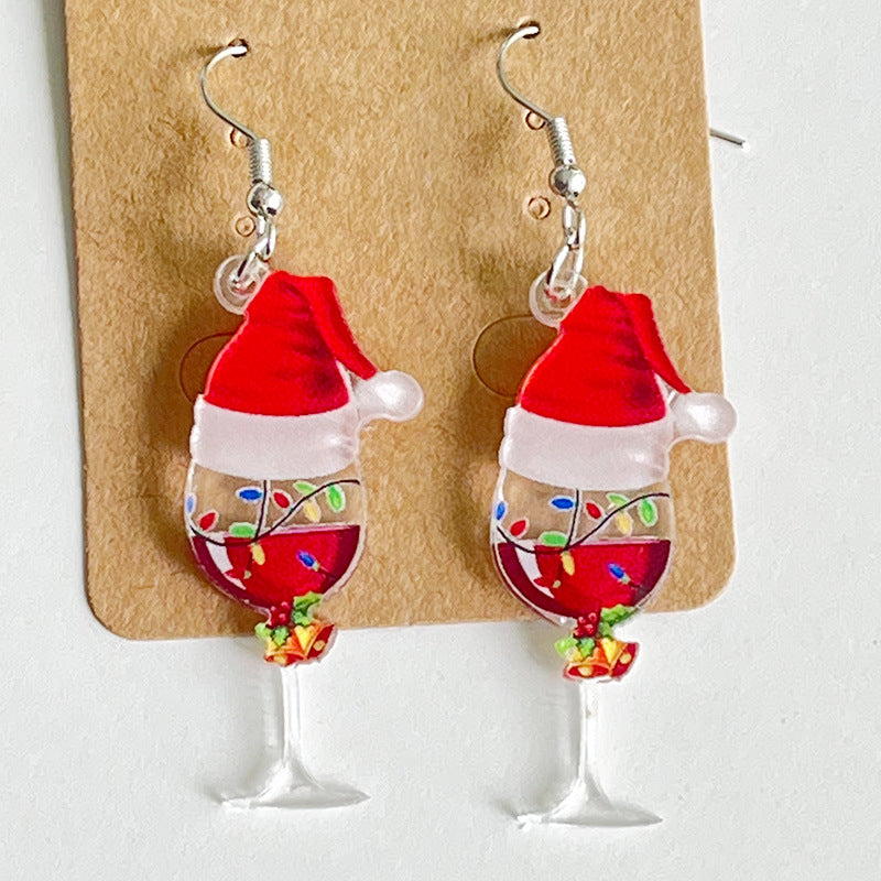 Christmas Geometric Shape Acrylic Dangle Earrings