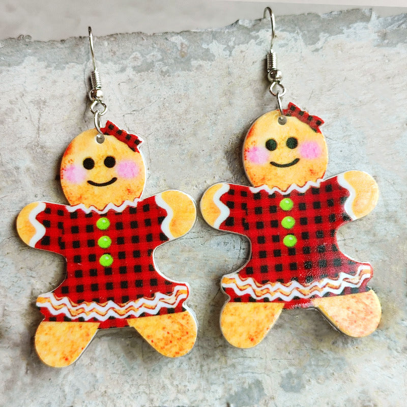 Christmas Themed Acrylic Dangle Earrings