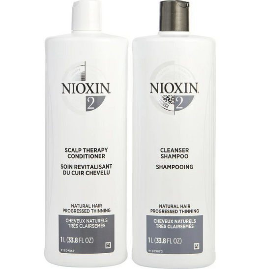 Nioxin Unisex System 2 Scalp Therapy Conditioner And Cleanser Shampoo For Natural Hair With Progressed Thinning Liter Duo by Nioxin