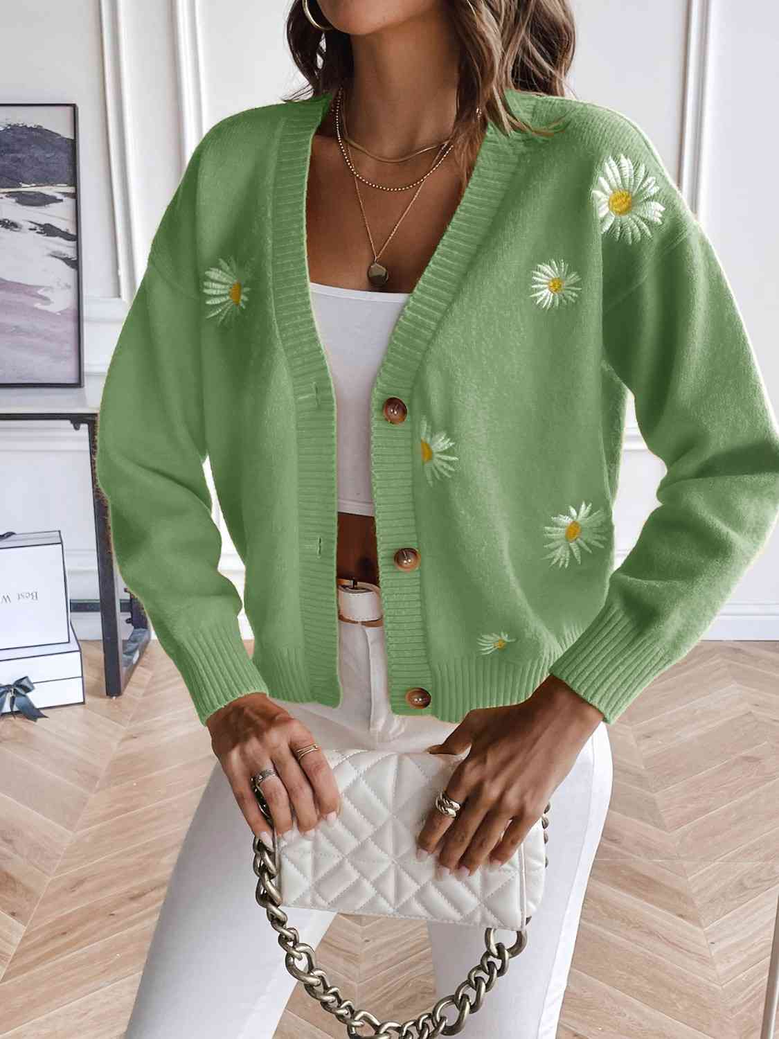 Floral Button Up Cardigan