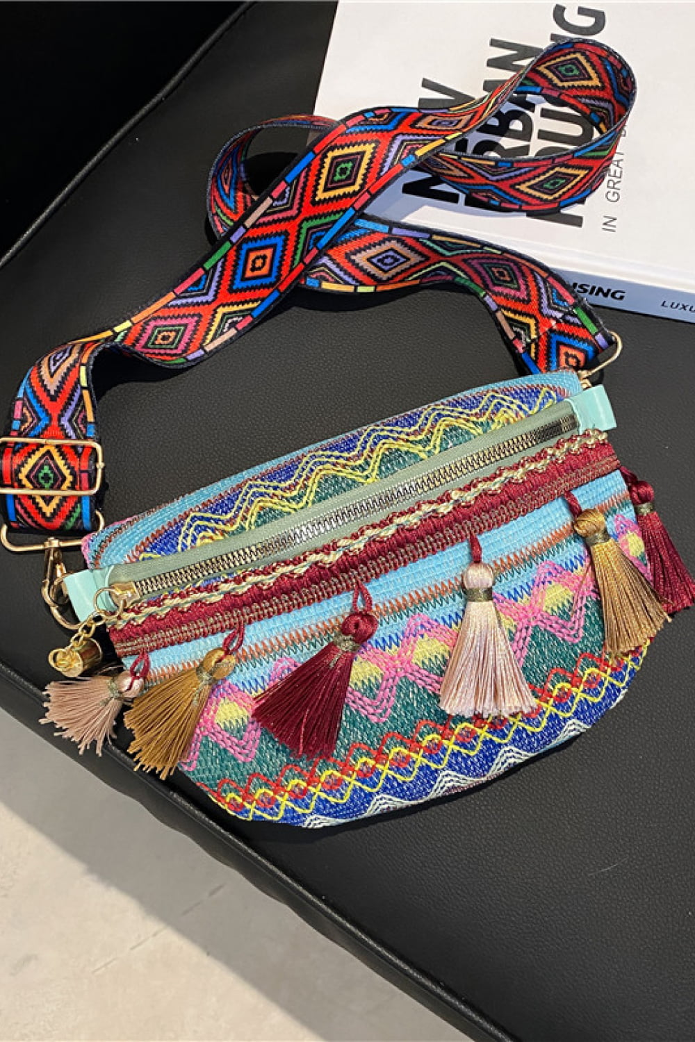 SO CHIC Bohemian Sling Bag with Tassels