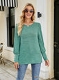 Women's Celeste Decorative Button Lantern Sleeve T-Shirt