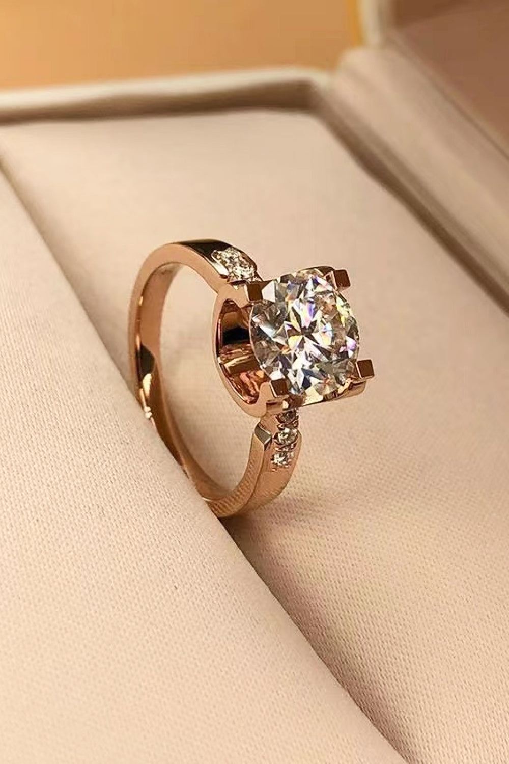 Rose Gold 1 Carat Moissanite Ring