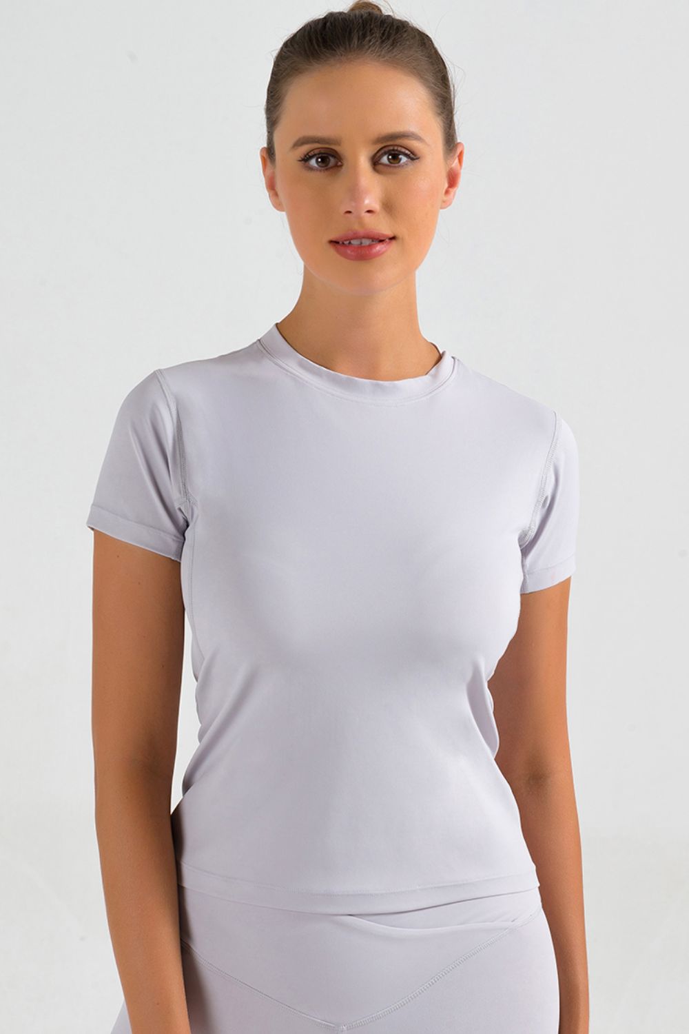 Full Size Round Neck Short Sleeve Sports T-Shirt