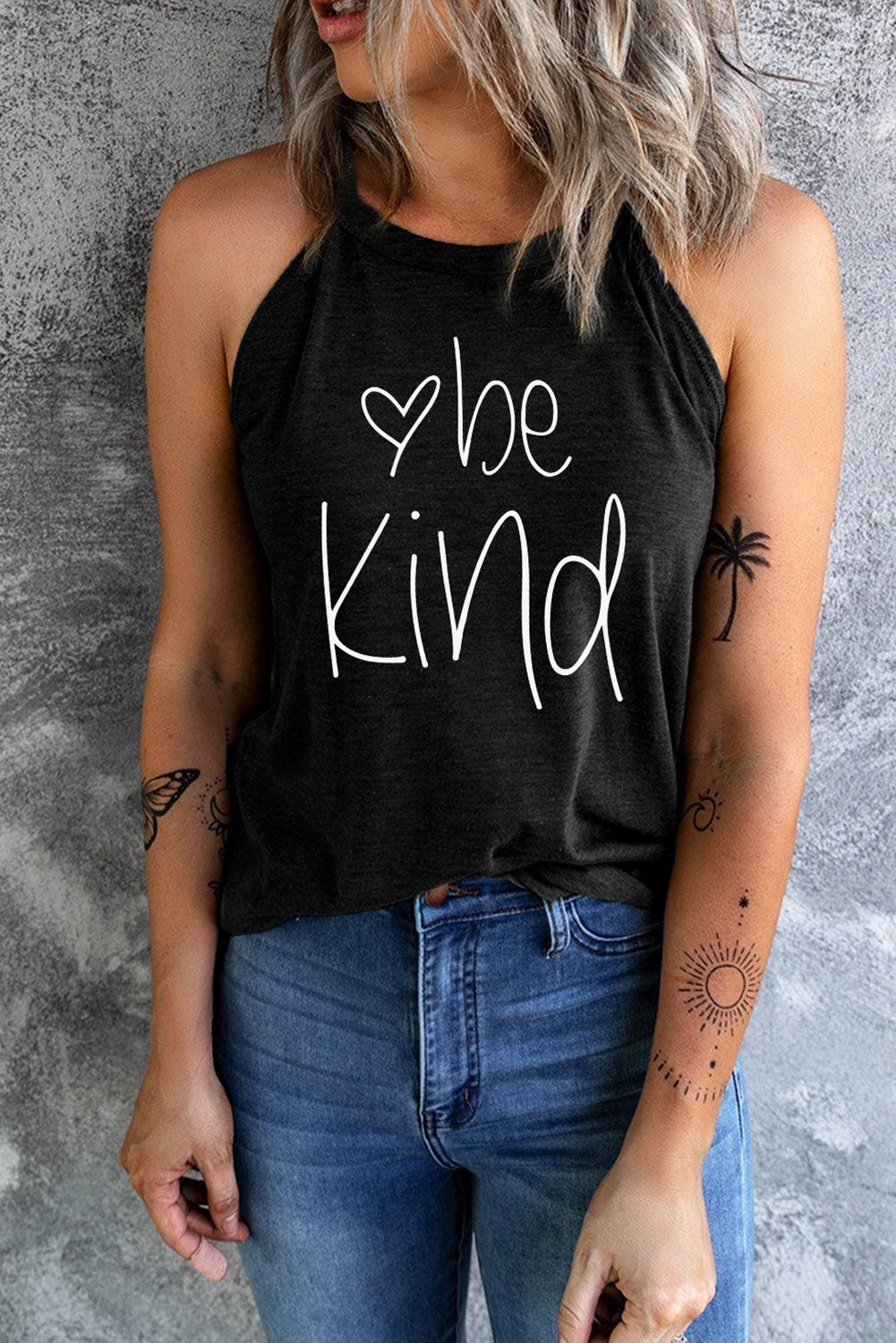 Women's Full Size BE KIND Graphic Round Neck Tank