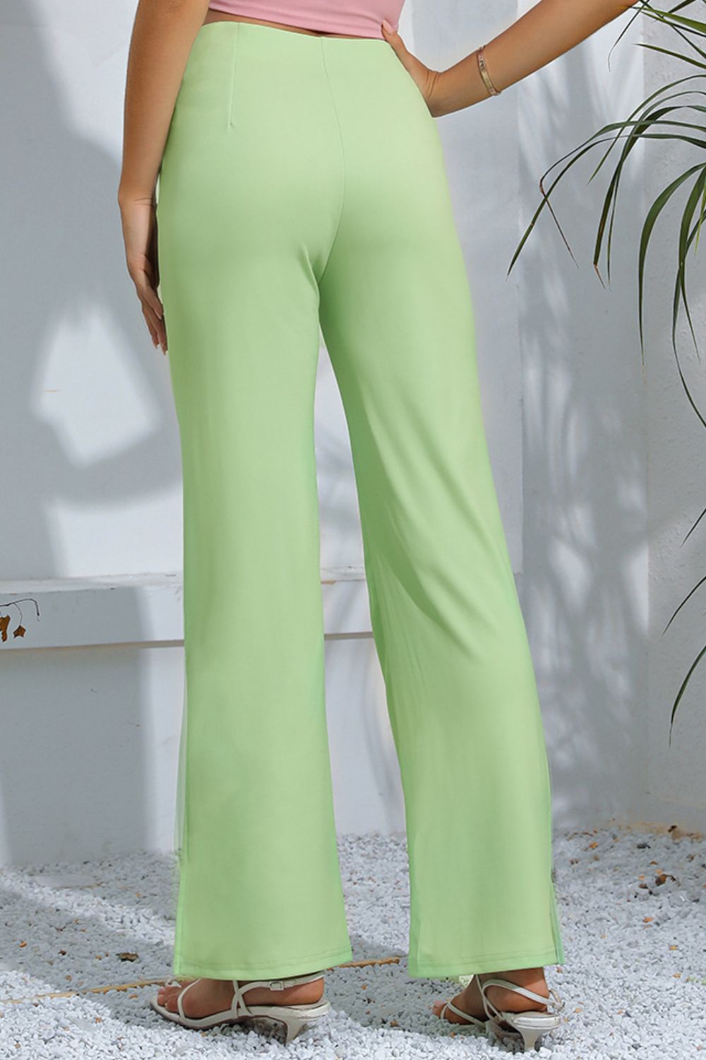 Women's Slit High-Rise Flare Pants