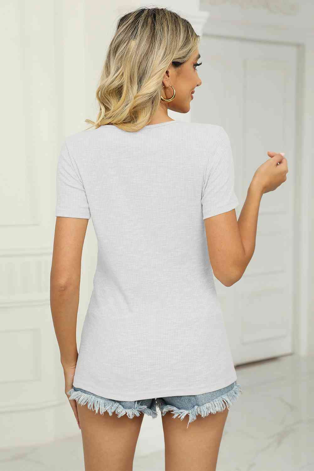 Full Size Twisted V-Neck T-Shirt