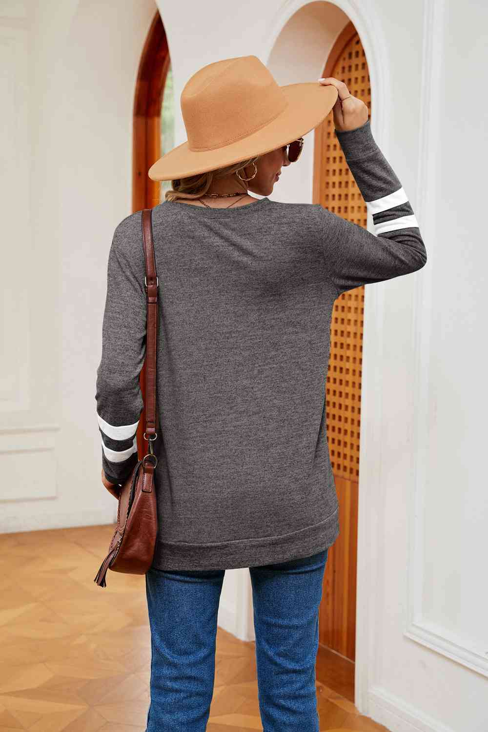 Full Size V-Neck Long Sleeve T-Shirt