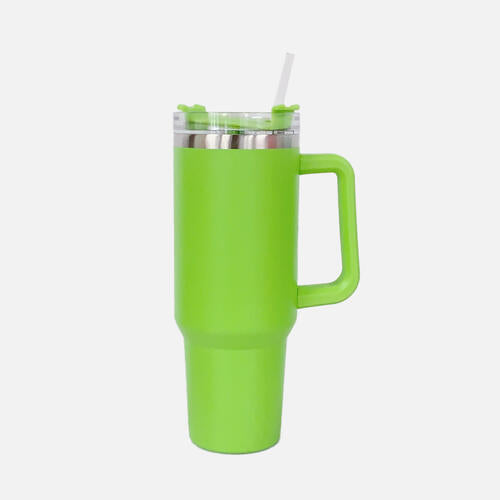 40 oz. Stainless Steel Tumbler with Handle and Straw in Three Assorted Colors